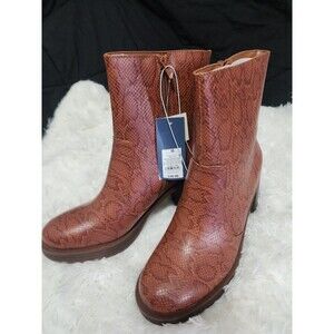 NEW SNAKESKIN PRINT JENNA PLATFORM BOOTS SIZE 10